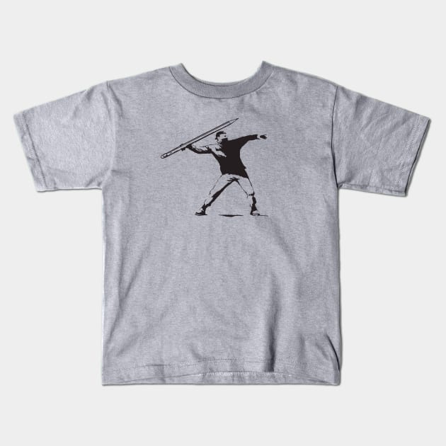 Pencil Thrower Banksy - for the writer rebel. Kids T-Shirt by WriterCentral